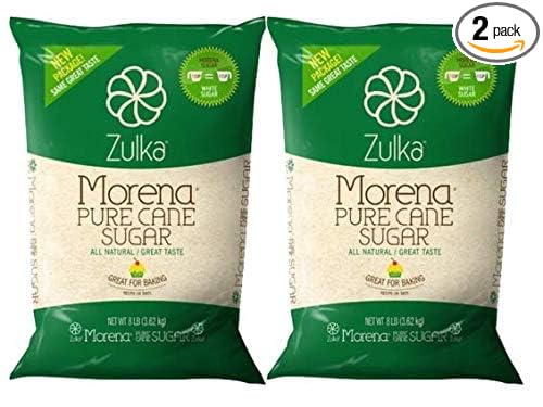 Zulka Pure Cane Sugar, 8 Lb (Pack of 2)