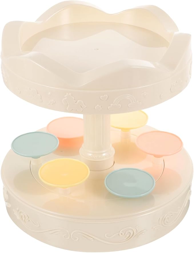 KOMBIUDA Rotating Dessert Display Stand Automatic Revolving Cupcake Carousel Holder for Bakery Party Wedding Birthday Decor 8.66 Inch Batteries Not Included