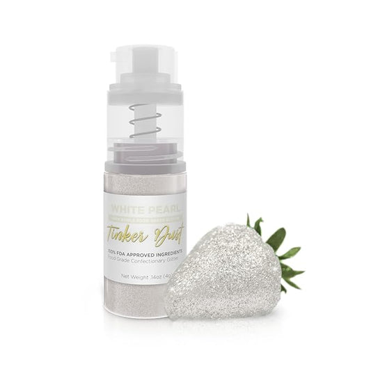 Bakell - White Tinker Dust (4g, 1x Mini Spray Pump) Edible Glitter for Food, Desserts, and Baked goods!