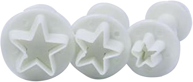 Star Small Fondant Plunger Cutter Set Cake Cookies Decorating Tool Mold-Tiny 3 Pieces（Mini）