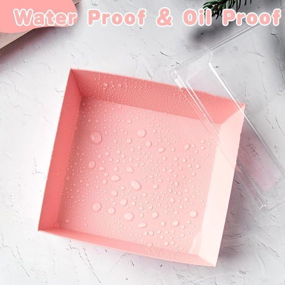 Charcuterie Boxes with Clear Lids, 5.32 x 4.92 x 2.36 Inch Dessert Boxes, Square Disposable Paper Bakery Boxes to Go Food Containers for Desserts, Sandwich, Cookie, Sushi