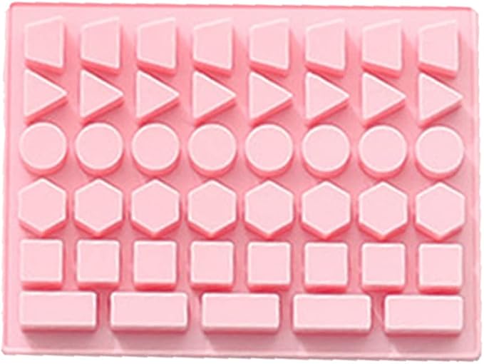Cartoon Animals Silicone Molds for Chocolate, Heart Shape Non-Stick Silicone Gummy Candy Molds Bee Ice Cube Tray Gelatin Biscuit Cookie Baking Mold (Pink,Geometric Theme)