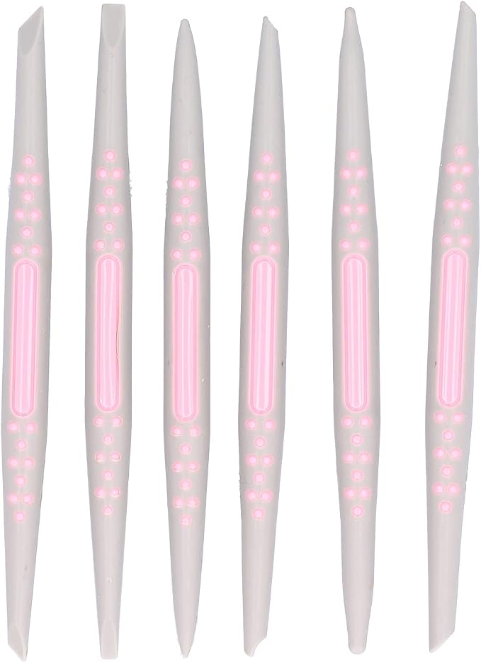 FLEXMAN 6Pcs Silicone Clay Sculpting Tool, Fondant Cake Decorating Tools, Modeling Dotting Tool, Pottery Craft Use for DIY Handicraft, Silicone Brush, Sculpture Pottery, Nail Art
