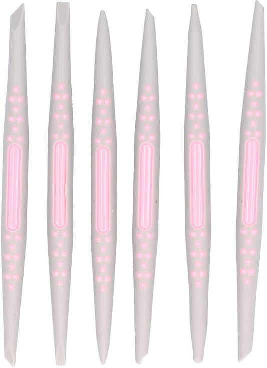 FLEXMAN 6Pcs Silicone Clay Sculpting Tool, Fondant Cake Decorating Tools, Modeling Dotting Tool, Pottery Craft Use for DIY Handicraft, Silicone Brush, Sculpture Pottery, Nail Art