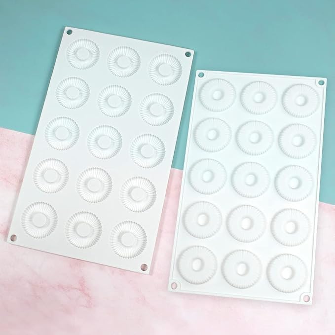 Silicone Donut Mold Round Doughnut Silicone Candy Molds Non-Stick Silicone Molds Perfect For Donut Cake Biscuit Bagels Dishwasher Safe
