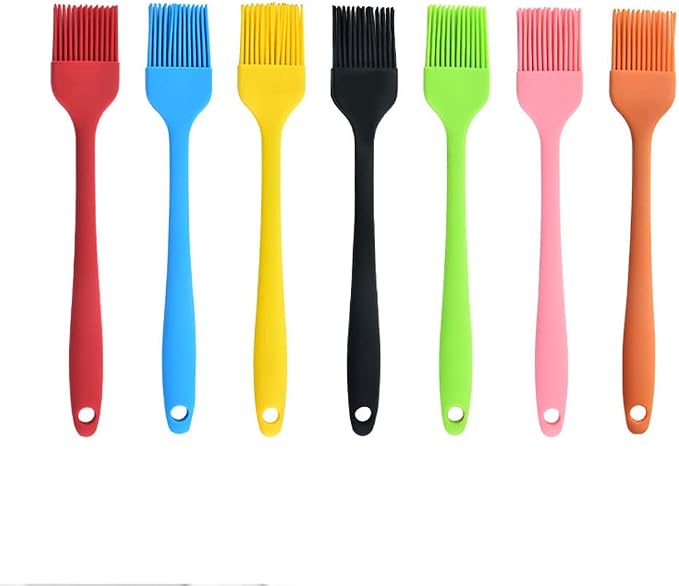 Silicone brush, Oil Brush for BBQ Kitchen Cooking Baking and Grilling (2 PCS,blue&purple)