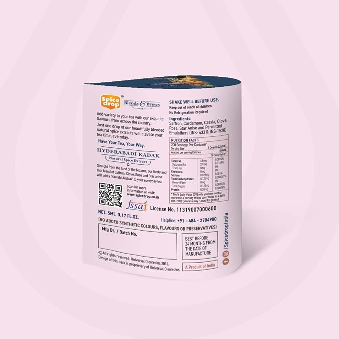 Spice Drop - Tea, Coffee, Latte | Premium Quality & Rich Aroma | Authentic Indian Spices Extract | Pure Spice Blend With No Added Color or Preservative | Unsweetened | Non GMO | Vegan | Gluten Free| 0.17 Oz | Upto 180 Cups (Chai Masala - Royale, Pack O...