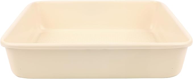 David Burke 9" Square Bake Pan, Carbon Steel, Non-Stick, PFTE & PFOA Free, Oven Safe – Cream