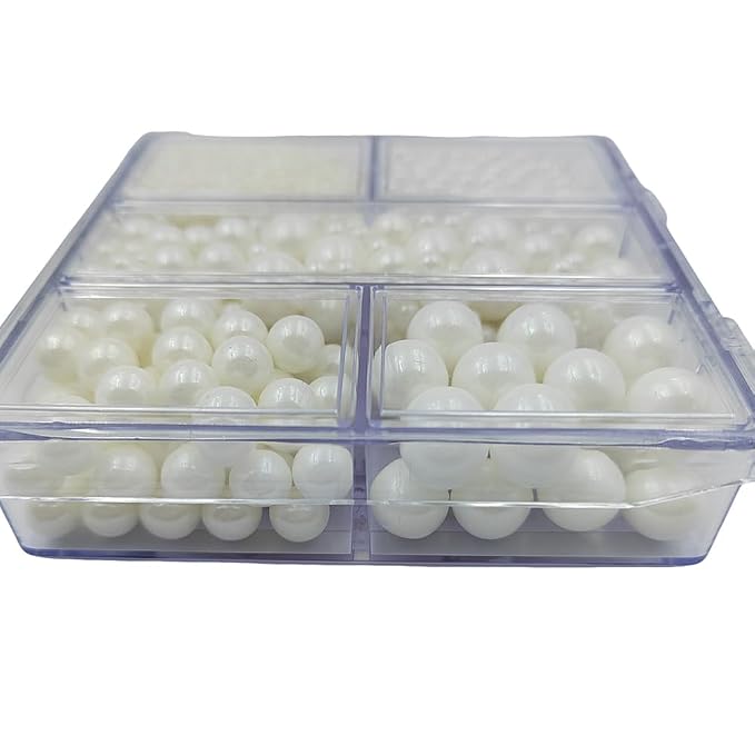 White Pearl Sprinkles for Cake Decorating, 4 Sizes Mix Size, Edible Pearls for Cupcake Topper, Ice Cream, Donuts, Baking Decoratings (2mm, 4mm, 7mm, 10mm)