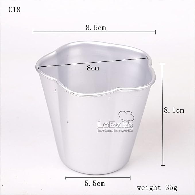 10pcs per lot Various Design Fluted Edge Wavy Flower Cup Boat Round Shape Aluminium Tart Mould Jelly Pudding Cup Cupcake Mold Baking (C18)