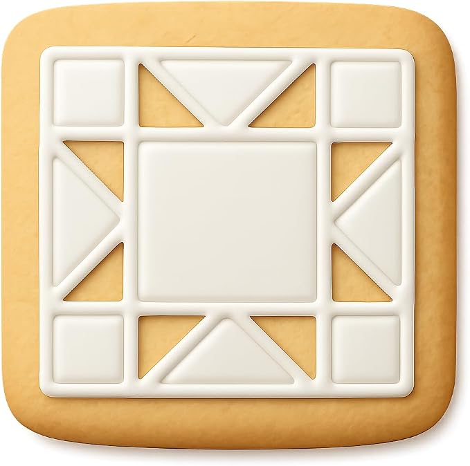 Patchwork Quilt Block Cookie Cutter & Stamp, Fondant & Clay - 4x4