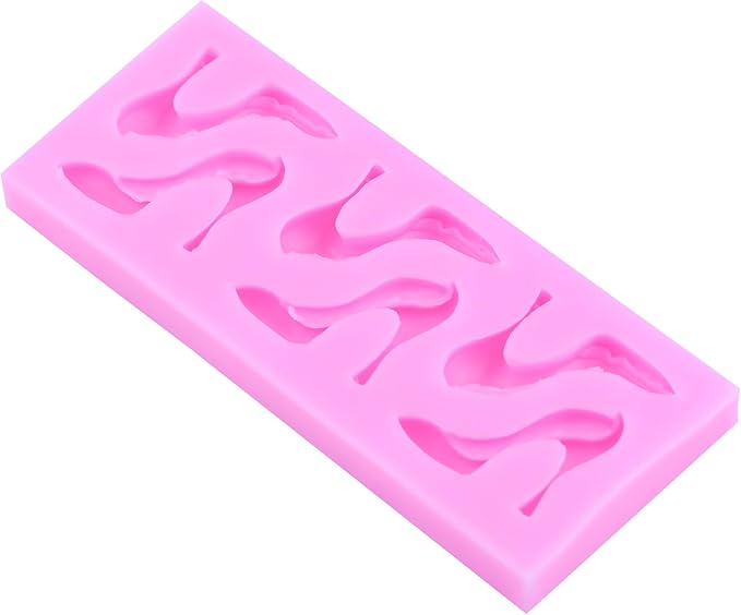 ZiXiang Makeup Theme Silicone Molds Lipstick Perfume High Heel Fondant Molds Nail Polish Eyelash Curler Eye Shadow Chocolate Mold for Cake Decorating Cupcake Topper Candy Resin Gum Paste Set Of 4