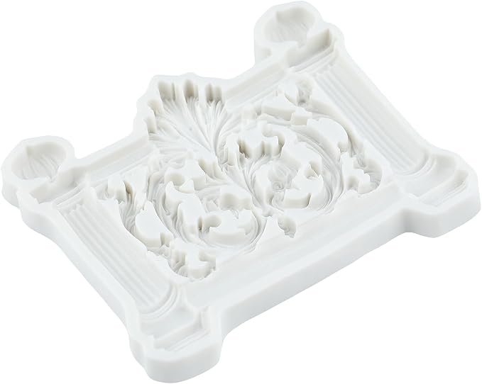Baroque Roman Column Scroll Relief Silicone Mold Roman Column Fondant Molds for Cake Decorating Chocolate Cupcake Topper Candy Polymer Clay Gum Paste