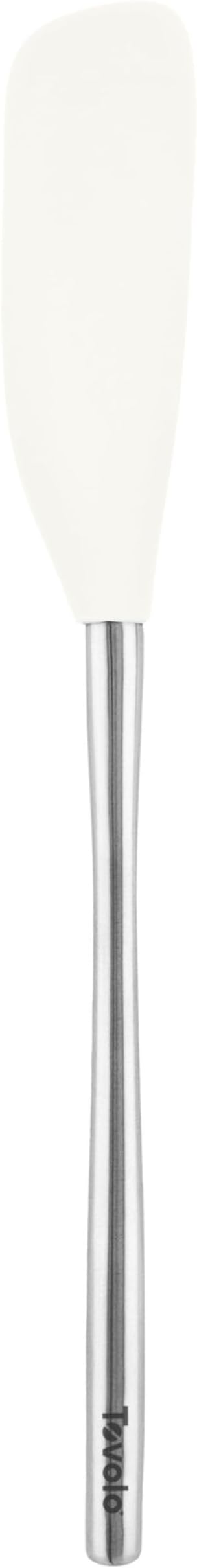 Tovolo Jar Spatula Silicone Long Stainless Steel Handle Scraper Spatula White, Jar Scraper Heat Resistant Dishwasher Safe BPA Free Kitchen Utensil for Scraping Spreading Jelly Peanut Butter