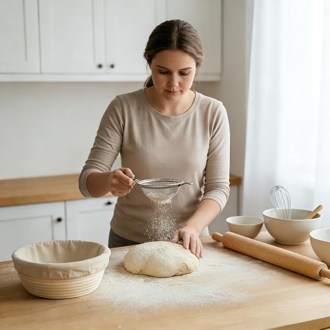 Bread Basket Liner Cloth 6 PCS 10 Inch Round Bread Proofing Basket Cloth Liner Natural Rattan Banneton Basket Liner Proofing Cloth Sourdough Baking Dough Proofing Basket Cover for Home Baking Supplies