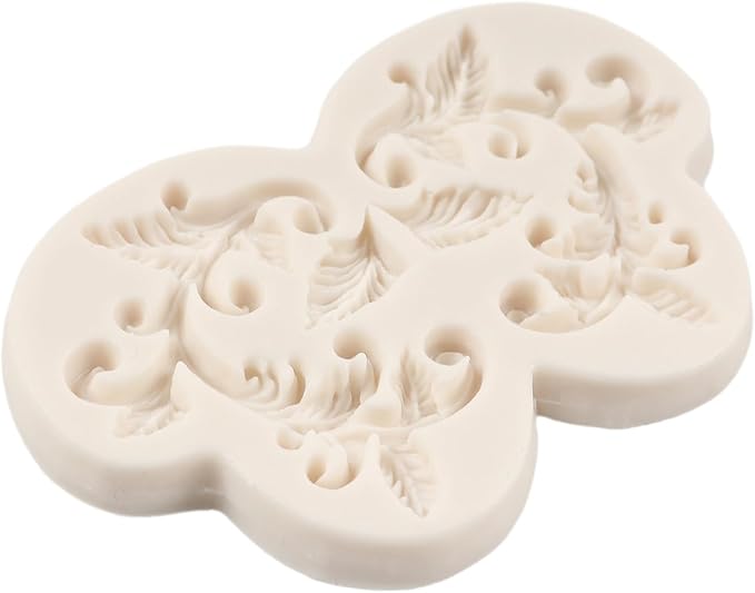 Baroque Fondant Mold European Relief Scroll Silicone Molds Vine Grass Cake Border Decoration Mold For Cake Decoration Cupcake Topper Chocolate Candy Polymer Clay Gum Paste