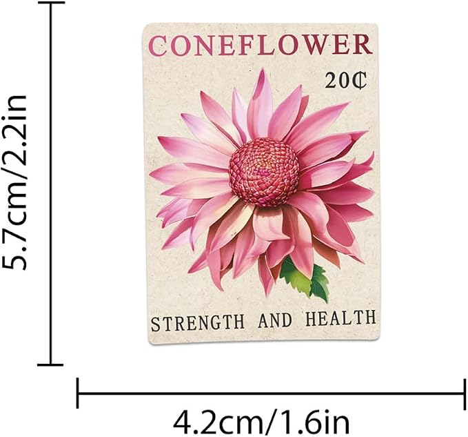 Vintage Flower Stamp Stickers,100pcs Aesthetic Retro Botanical Floral Decals Wildflower Junk Journal Scrapbook Stickers for Laptop Planner Notebook Crafts Cute Garden Flower Decor Sticker Gift