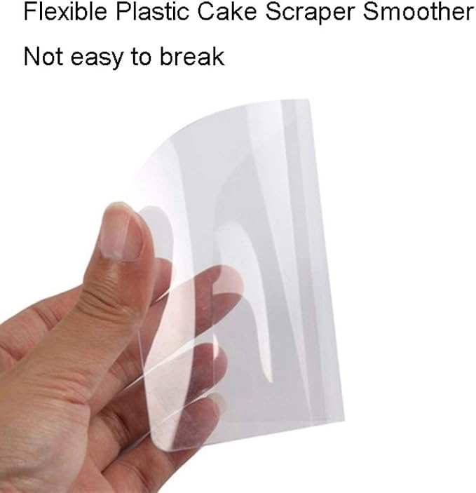 10 Pieces Flexible Plastic Cake Scraper Smoother Transparent Cream Scraper Spatula Cake Smoother Icing Smoother Pastry Spatula Scraper for DIY Kitchen Bakery Baking Cake Decorating Supplies