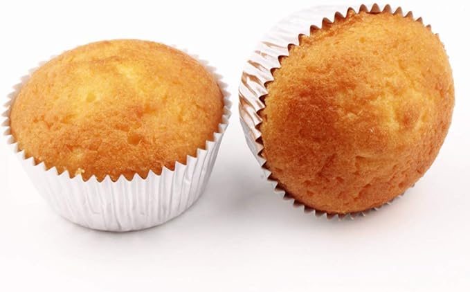 Gifbera Silver Foil Jumbo Cupcake Liners Metallic Muffin Baking Cups, 160-Count
