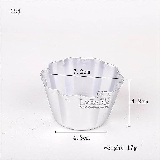 10pcs per lot Various Design Fluted Edge Wavy Flower Cup Boat Round Shape Aluminium Tart Mould Jelly Pudding Cup Cupcake Mold Baking (C24)