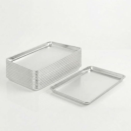 13" x 18" Half Sheet Pan 12 Pack Commercial Aluminum Baking Tray for Food Service