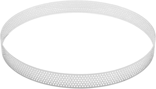 7.87Inch 304 Stainless Steel Perforated Tart Ring, Heat Resistant Cake Mousse Ring for Baking Fruit Tarts, Cake, Crust and Dessert Making