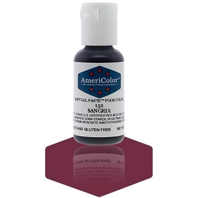 AmeriColor, Sangria, 0.75 Ounce Bottle, Soft Gel Paste Food Color