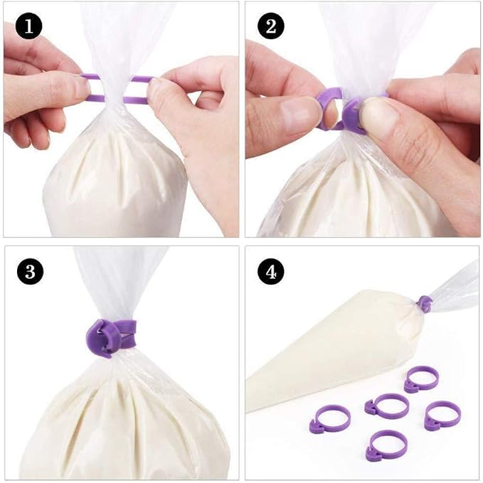 ANSLYQA Pastry Piping Bags Set, 28 Pcs Baking Tools | 10 Pcs Large 18 Inch Reusable Silicone Icing Bags, 8 Couplers and 10 Frosting Bag Ties for Cake Cupcake Decorating