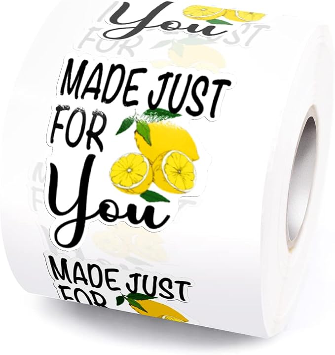 Made Just for You Lemon Funny Small Business Lemon Stickers,Cute Lemonade Stickers for Cups,Lemonade Stand Supplies Paster 500 PCS