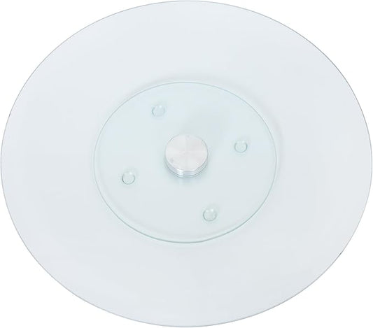 12.5 Inch Tempered Glass Lazy Susan Turntable – Smooth Aluminum Bearing Cake & Dessert Stand, Ideal for Parties, Cheese Boards, Table Serving & Icing Cakes – Elegant, Durable, Easy to Rotate