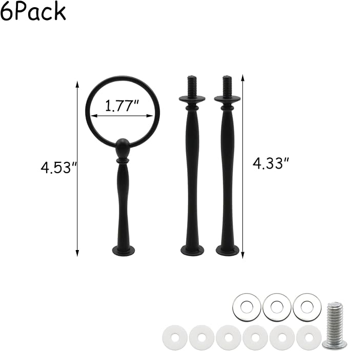 HEVSTIL 6 Set Cake Stand Hardware Kit Round 3 Tiered Tray Hardware Fittings for Cake Stand,3 Tier Cake Stand Fittings Hardware Holder for Weeding,Party(Black)