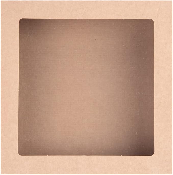 Restaurantware Cater Tek 9 x 9 x 2.4 Inch Catering Boxes 10 Insert Tab Lock Baked Goods Boxes - Window Lids Easy Assembly Kraft Paper Window Pastry Boxes For Charcuterie Or Cupcakes
