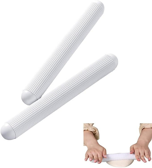 2 Pack Plastic Rolling Pin with Textured Design Non Stick Dough Roller Lightweight Rolling Pins for Baking Pizza Pies Pastry Cookies Bread Pan Loaf Cinnamon Rolls Buns Sourdough Cake Fondant