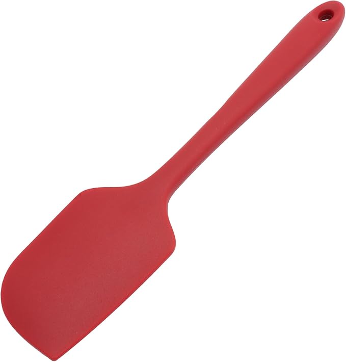 11in Heat Resistant Silicone Spatula,High Temp Flexible Kitchen Scrapers Food Grade Bowl Scrapers,Seamless Baking Supplies Scratch-Proof for Scraping Non-Stick Pans Cooking(Red1)