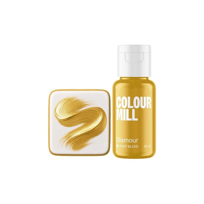 Colour Mill Edible Food Paint – Vibrant Cake & Fondant Decorating Colors for Cookies, Chocolate, Royal Icing & Desserts 20 Milliliters - Metallic Glamor