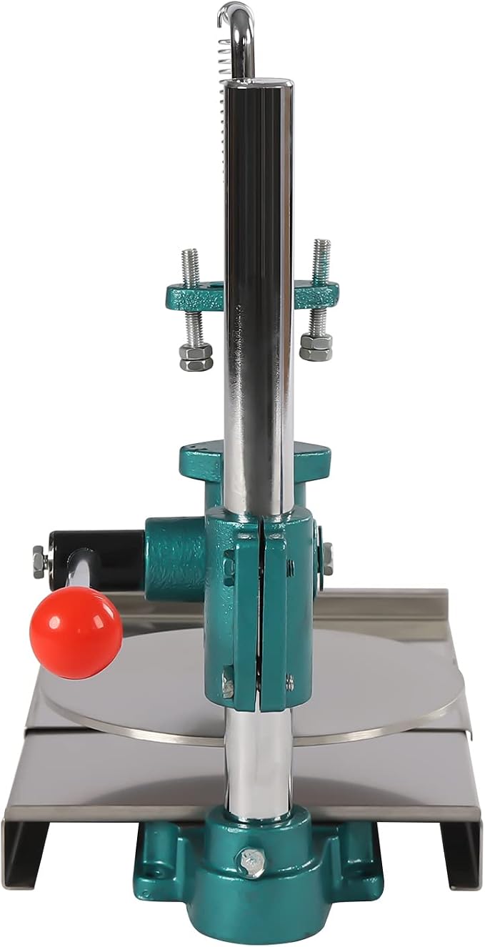 Manual Dough Press Machine Pizza Roller Sheeter Pastry Maker Hand Tool Bread Cast Iron Base Dual Plates 304 Stainless Steel Commercial Chapati Sheet Crust Flat Presser 7.9 X 0.2 In