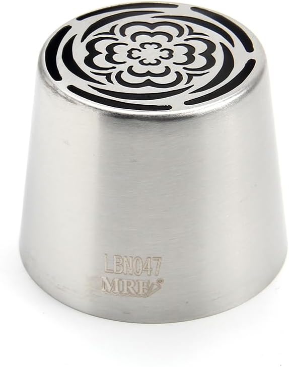 1 Pcs Stainless Steel Extra Large Russian Tulip Flower Icing Tip, Pastry Frosting Piping Nozzle for Marshmallow Bouquet, Cake Decorating Piping Tip, Baking Tools for Cookies Cupcake Decoration, Silver