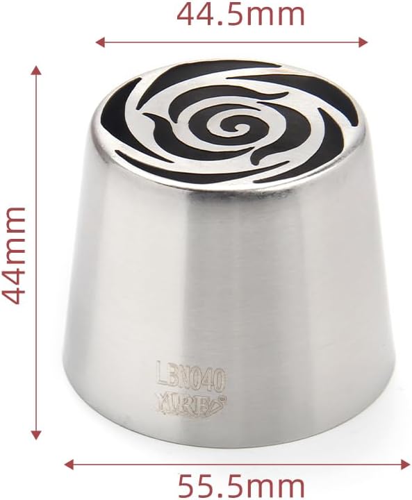 Stainless Steel Extra Large Russian Tulip Flower Icing Tip, Pastry Frosting Piping Nozzle for Cake Marshmallow Bouquet, Cake Decorating Piping Tips, Silver