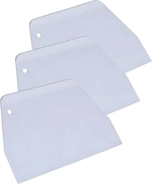 3-Piece Dough Scraper, Trapezoidal Plastic Scraper, 6.1x4.1 Inches | for Pizza Pastry Dough, Cake, Pastry