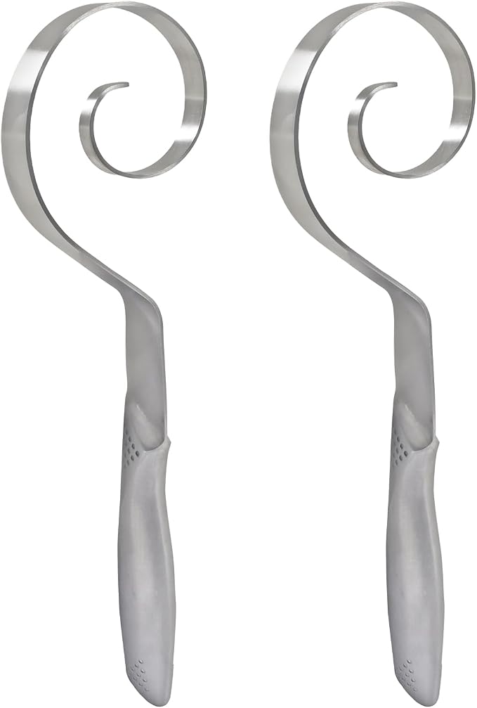 2 Pack 12 Inch Seamless Danish Dough Whisk | Stainless Steel, Bread Whisking Tool, For Baking Pizza, Cake, Cookie, Silver