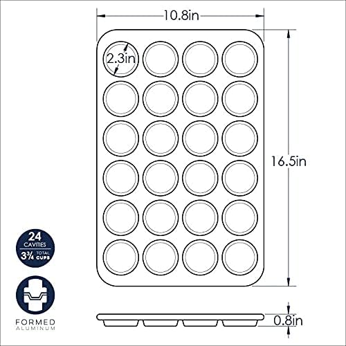 Nordic Ware Natural Aluminum Commercial Petite Muffin Pan, 24-Cavities (Pack of 4)