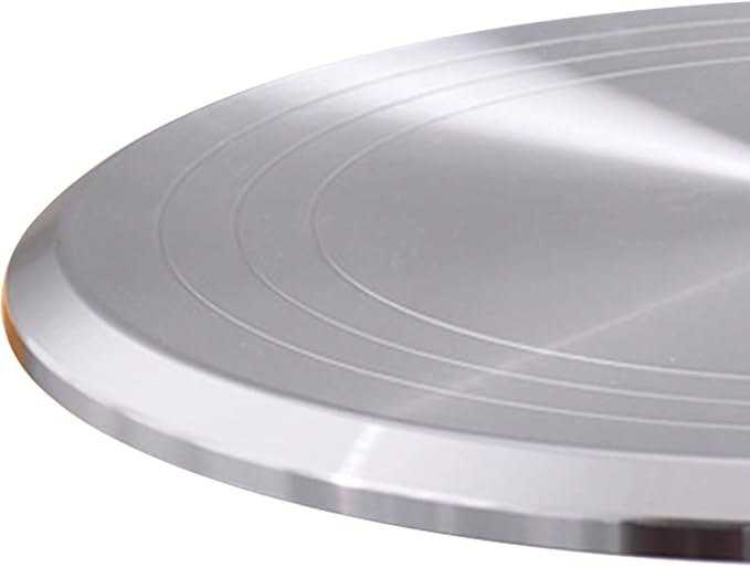 Fdit Cake Decorating Turntable, 10 Inch, Aluminum Alloy, Silent Bearing, Revolving Cake Stand, White