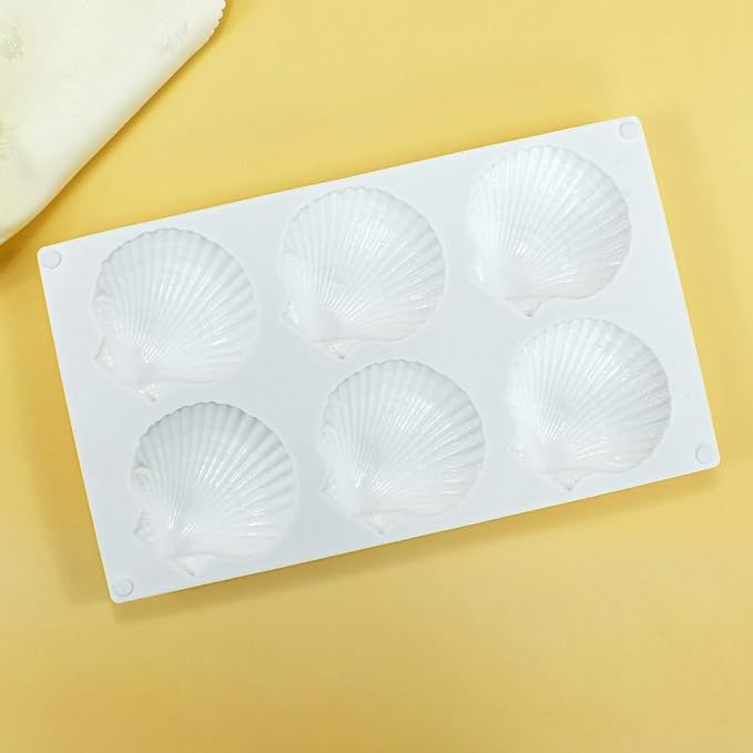 Cake Mold Shell Shaped Silicone Baking Cookie Biscuit Mold DIY Bakeware Pan Mould Kitchen Accessories (Shell J_11.8 X6.8 X1 inch)