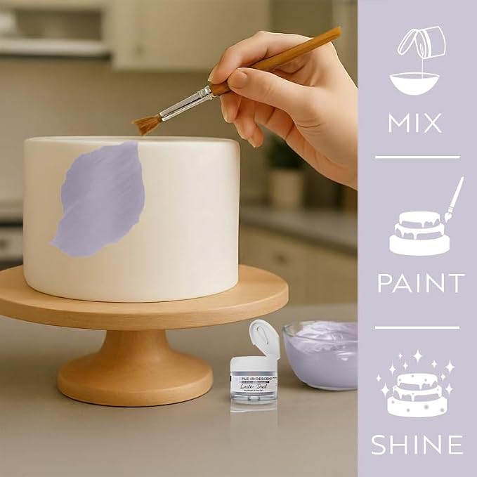 Luster Dust - Purple Iridescent (4g 1x Jar) | Edible Vegan Dust & Paint for Cake Decorating, Ice Cream, Desserts, Cocktails and Beverages by Bakell