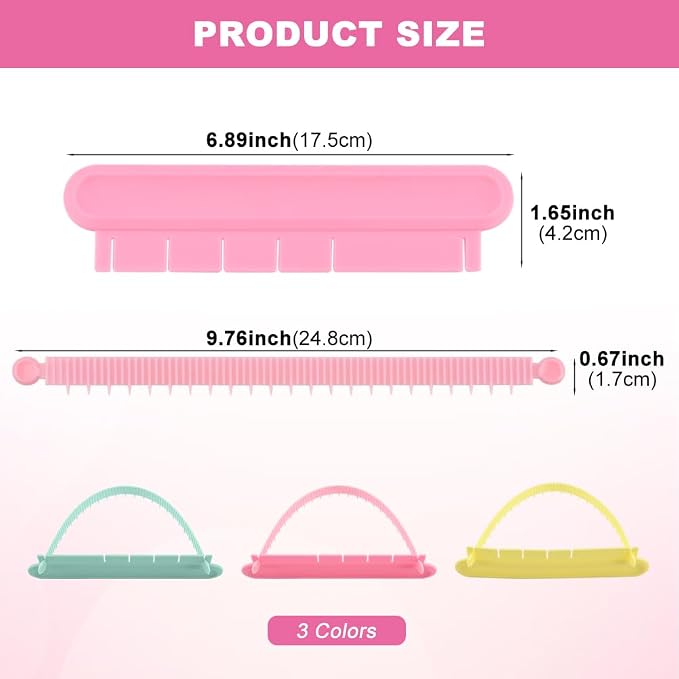 Cake Arch Guide Tool Set, 3 Pack Adjustable Arc Rulers with 3 Straight Rulers, 14 Width Settings, Flexible Plastic Guides for Buttercream Fondant and Royal Icing Layout Marks
