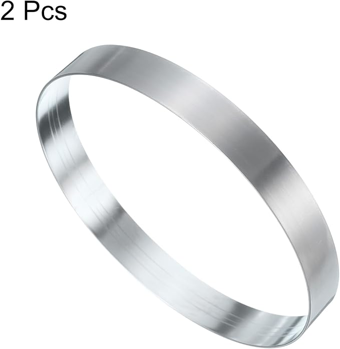 HARFINGTON 2Pcs Round Cake Ring 5.12 x 1 Inch Seamless Stainless Steel Pastry Mousse Dessert Ring Mirror Coating for Baking Cooking English Muffins Crumpet Making Tool