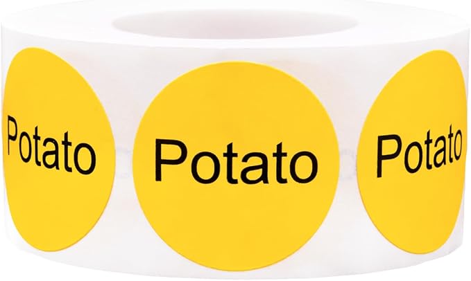 Potato Deli Labels 1 Inch Round Circle Dots 500 Total Stickers