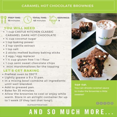 Castle Kitchen Hot Chocolate Mix Variety Pack (28 oz)– Classic Caramel Dark Chocolate and Marvelous Mint Dark Chocolate – Dairy-Free, Vegan, Non-GMO, Kosher Hot Cocoa – Just Add Water – 14 oz Each, Pack of 2