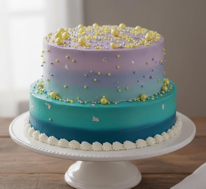 Edible Pearl Sprinkles, Lemon Yellow, 26 Colors Mixed Size | Sugar Pearls, For Cakes, Cupcakes, Cookies, Donuts & Ice Cream, Gluten Free, Food Grade, Wedding & Valentine's Day Decoration