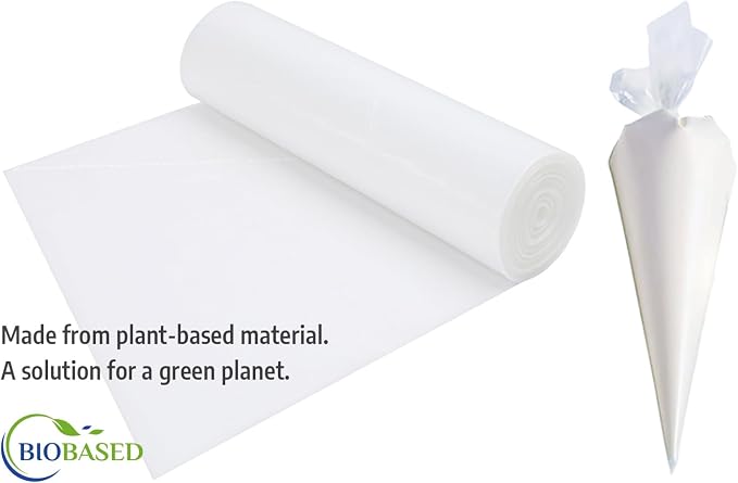 Keenpioneer 18-Inch Piping Bags, Large Capacity, Biobased Disposable Cake Decorating Pastry Bag - Pack of 100